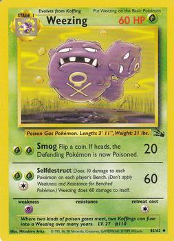 Pokémon Single Card: Fossil English 045 Weezing