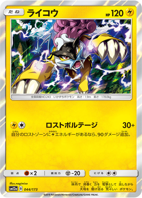 044 Raikou SM12a Tag All Stars Sun & Moon Japanese Pokémon Card In Near Mint/Mint Condition