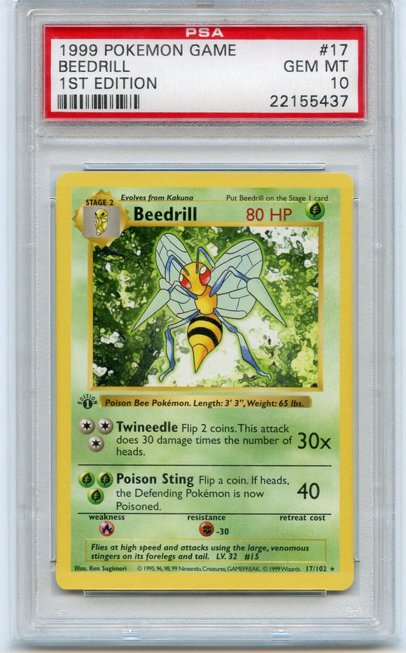 Pokémon PSA Card: Beedrill - Base Set 1st Edition PSA Gem Mint 22155437