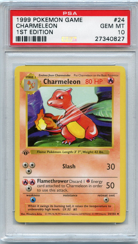 Pokémon PSA Card: Charmeleon - Base Set 1st Edition PSA Gem Mint 27340827