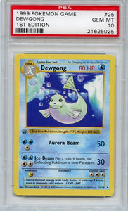 Pokémon PSA Card: Dewgong - Base Set 1st Edition PSA Gem Mint 21625025