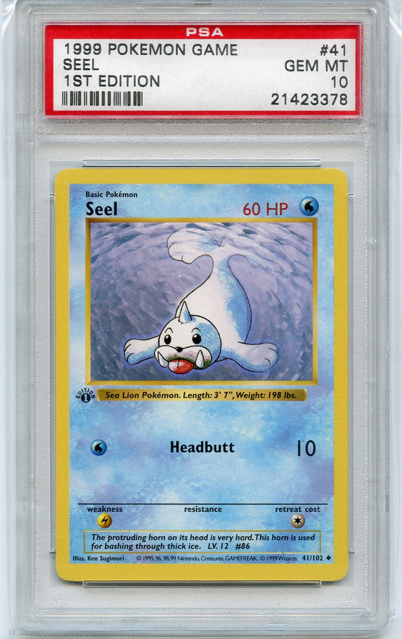 Pokémon PSA Card: Seel - Base Set 1st Edition PSA Gem Mint 21423378