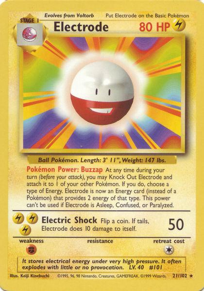 021 Electrode Base Set Unlimited Pokémon card in Excellent Condition