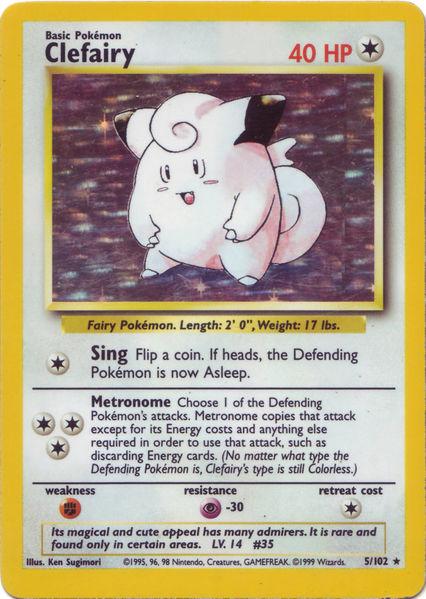 005 Clefairy Base Set Unlimited Pokémon card in Excellent Condition