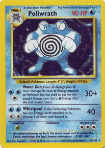 013 Poliwrath Base Set Unlimited Pokémon card in Excellent Condition