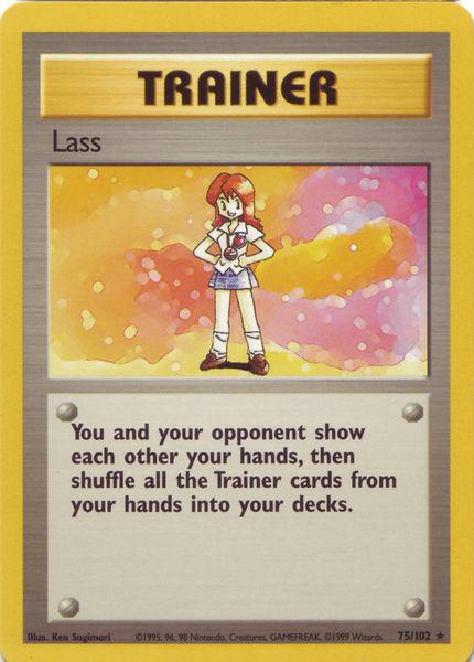 075 Lass Base Set Unlimited Pokémon card in Excellent Condition