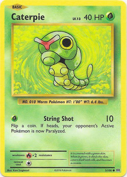 045 Caterpie Base Set Unlimited Pokémon card in Excellent Condition