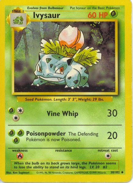 030 Ivysaur Base Set Unlimited Pokémon card in Excellent Condition