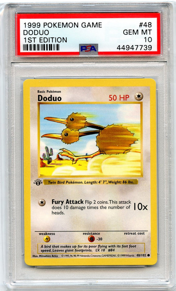 Pokémon PSA Card: Doduo - Base Set 1st Edition PSA Gem Mint 44947739