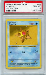 Pokémon PSA Card: Staryu - Base Set 1st Edition PSA Gem Mint 23303393