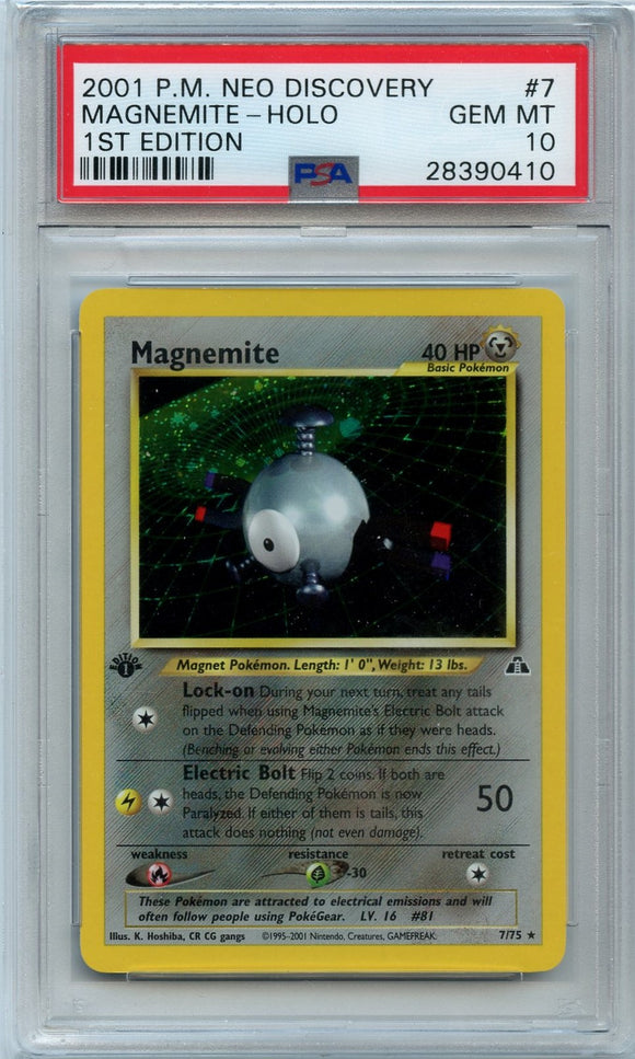 Pokémon PSA Card: Magnemite Holo - Neo Discovery 1st Edition PSA Gem Mint 28390410