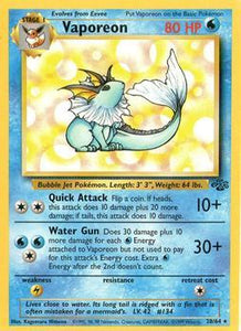 Pokémon Single Card: Jungle English 028 Vaporeon