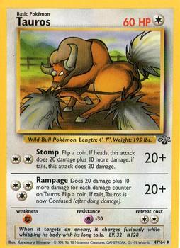 Pokémon Single Card: Jungle English 047 Tauros