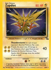 Pokémon Single Card: Fossil English 030 Zapdos