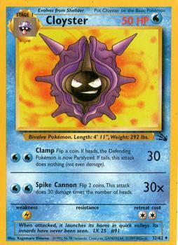 Pokémon Single Card: Fossil English 032 Cloyster