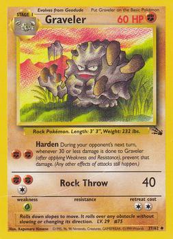 Pokémon Single Card: Fossil English 037 Graveler