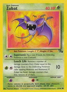 Pokémon Single Card: Fossil English 057 Zubat
