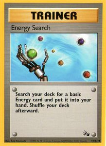 Pokémon Single Card: Fossil English 059 Energy Search