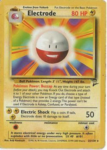 Pokémon Single Card: Base Set 2 English 025 Electrode