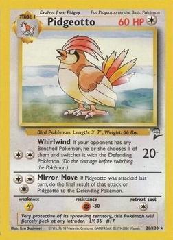 Pokémon Single Card: Base Set 2 English 028 Pidgeotto