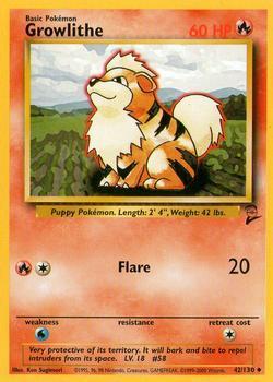 Pokémon Single Card: Base Set 2 English 042 Growlithe