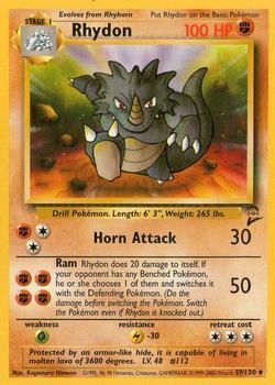 Pokémon Single Card: Base Set 2 English 059 Rhydon