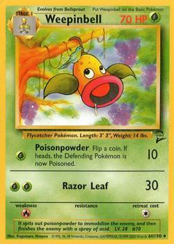 Pokémon Single Card: Base Set 2 English 064 Weepinbell
