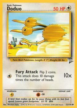 Pokémon Single Card: Base Set 2 English 072 Doduo