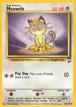 Pokémon Single Card: Base Set 2 English 080 Meowth