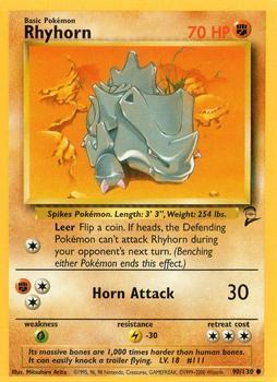 Pokémon Single Card: Base Set 2 English 090 Rhyhorn