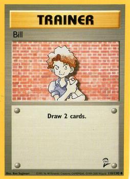 Pokémon Single Card: Base Set 2 English 118 Bill