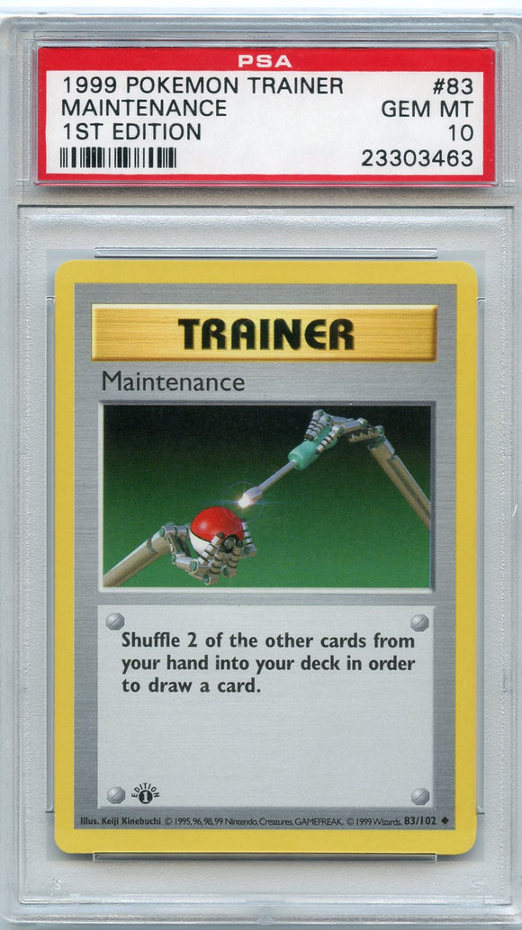 Pokémon PSA Card: Maintenance - Base Set 1st Edition PSA Gem Mint 23303463