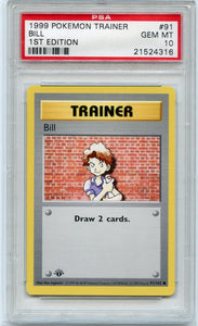 Pokémon PSA Card: Bill - Base Set 1st Edition PSA Gem Mint 21524316