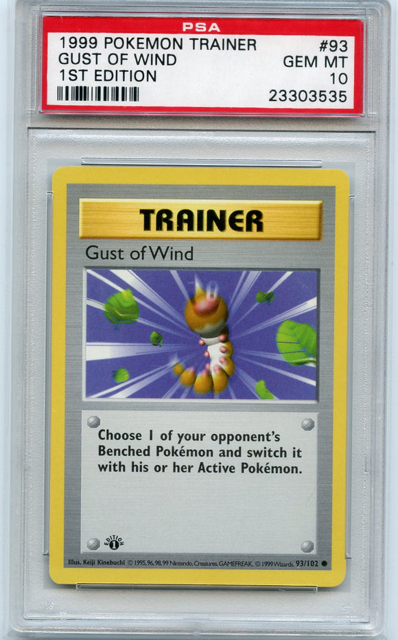 Pokémon PSA Card: Gust of Wind - Base Set 1st Edition PSA Gem Mint 23303535