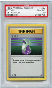 Pokémon PSA Card: Potion - Base Set 1st Edition PSA Gem Mint 21253795