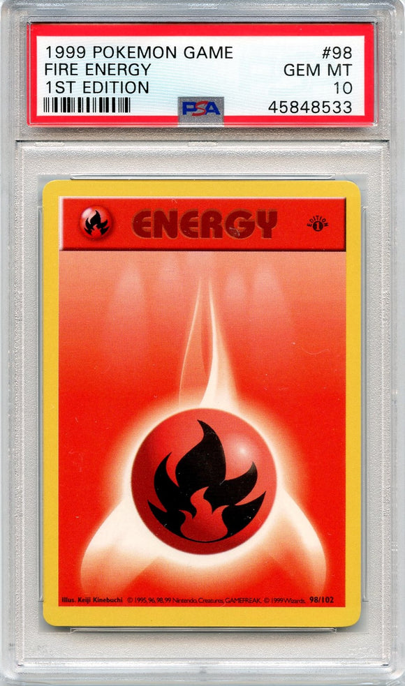 Pokémon PSA Card: Fire Energy - Base Set 1st Edition PSA Gem Mint 45848533