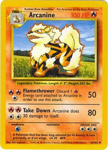 023 Arcanine Base Set Unlimited Pokémon card in Excellent Condition