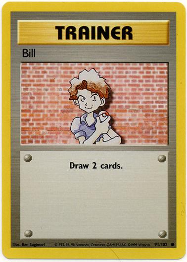 091 Bill Base Set Unlimited Pokémon card in Excellent Condition