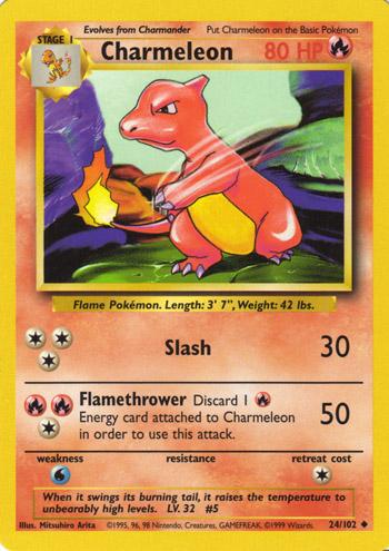 024 Charmeleon Base Set Unlimited Pokémon card in Excellent Condition