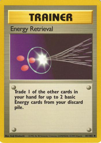 081 Energy Retrieval Base Set Unlimited Pokémon card in Excellent Condition