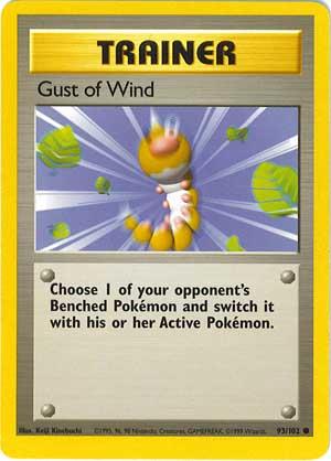 093 Gust of Wind Base Set Unlimited Pokémon card in Excellent Condition