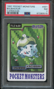 Pokémon PSA Card: 1997 Pokémon Japanese Bandai Carddass Bulbasaur PSA 7 Near Mint 67280515