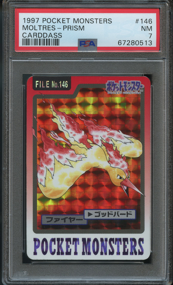 Pokémon PSA Card: 1997 Pokémon Japanese Bandai Carddass Moltres Prism PSA 7 Near Mint 67280513