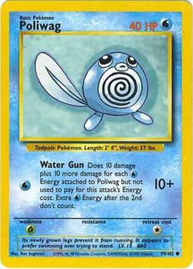 059 Poliwag Base Set Unlimited Pokémon card in Excellent Condition