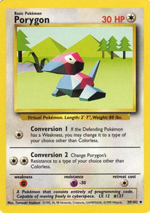 039 Porygon Base Set Unlimited Pokémon card in Excellent Condition