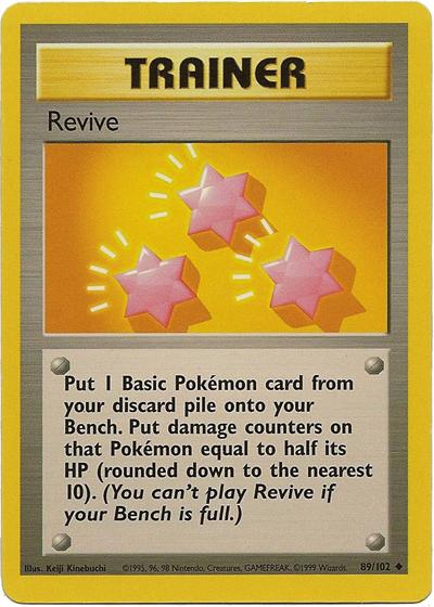 089 Revive Base Set Unlimited Pokémon card in Excellent Condition