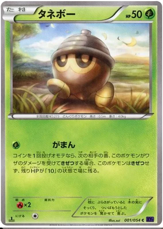 Japanese 001 Seedot XY11: Fever-Burst Fighter expansion Japanese Pokémon card