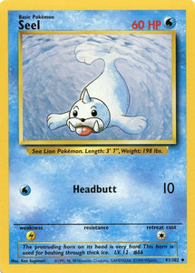 041 Seel Base Set Unlimited Pokémon card in Excellent Condition