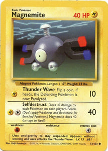 053 Magnemite Base Set Unlimited Pokémon card in Excellent Condition