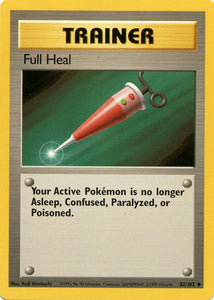 082 Full Heal Base Set Unlimited Pokémon card in Excellent Condition